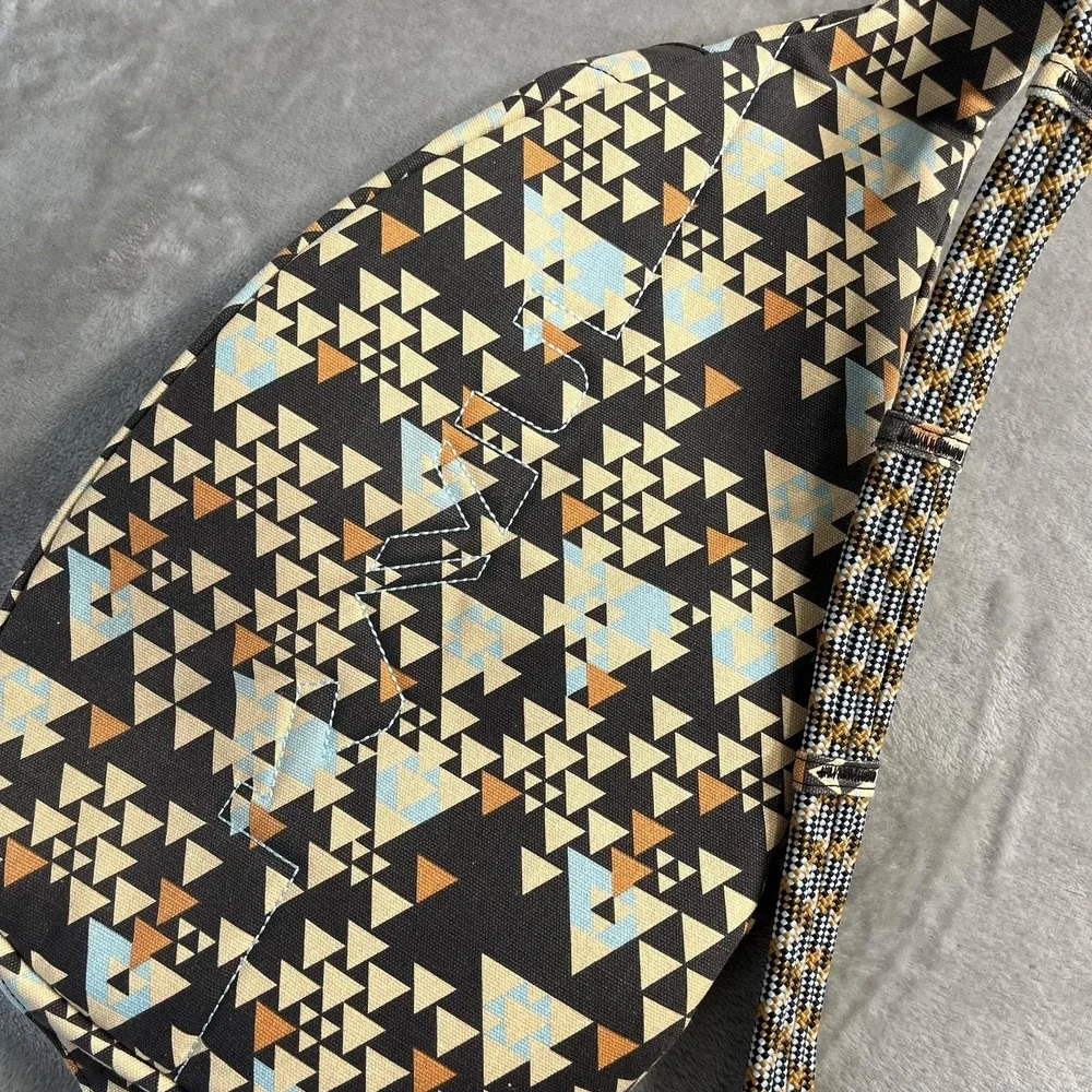 KAVU Rope Bag Sling Backpack Multicolor Geometric Canvas Women OS Daypack Travel